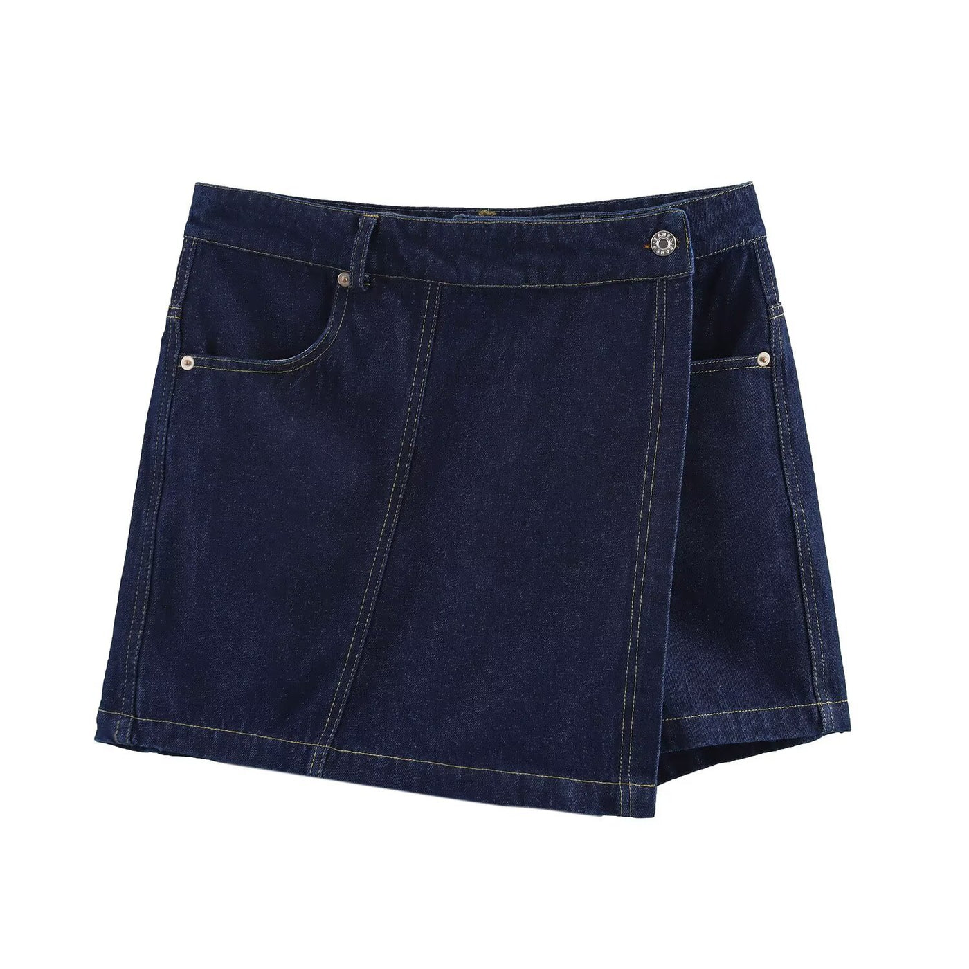 Sadie | Asymmetric Wrap-Front Denim Mini Skirt