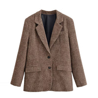 Verity | Oversized Textured Tweed Blazer