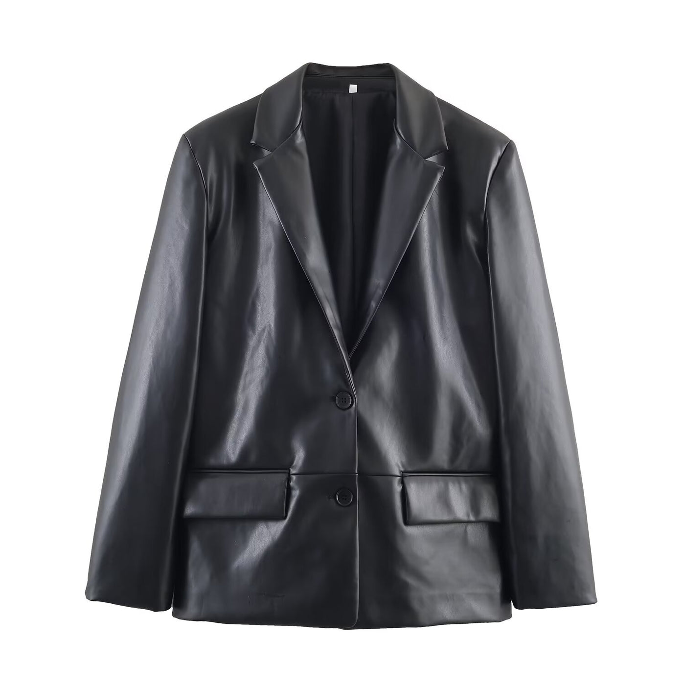 Nicole | Oversized Faux Leather Blazer