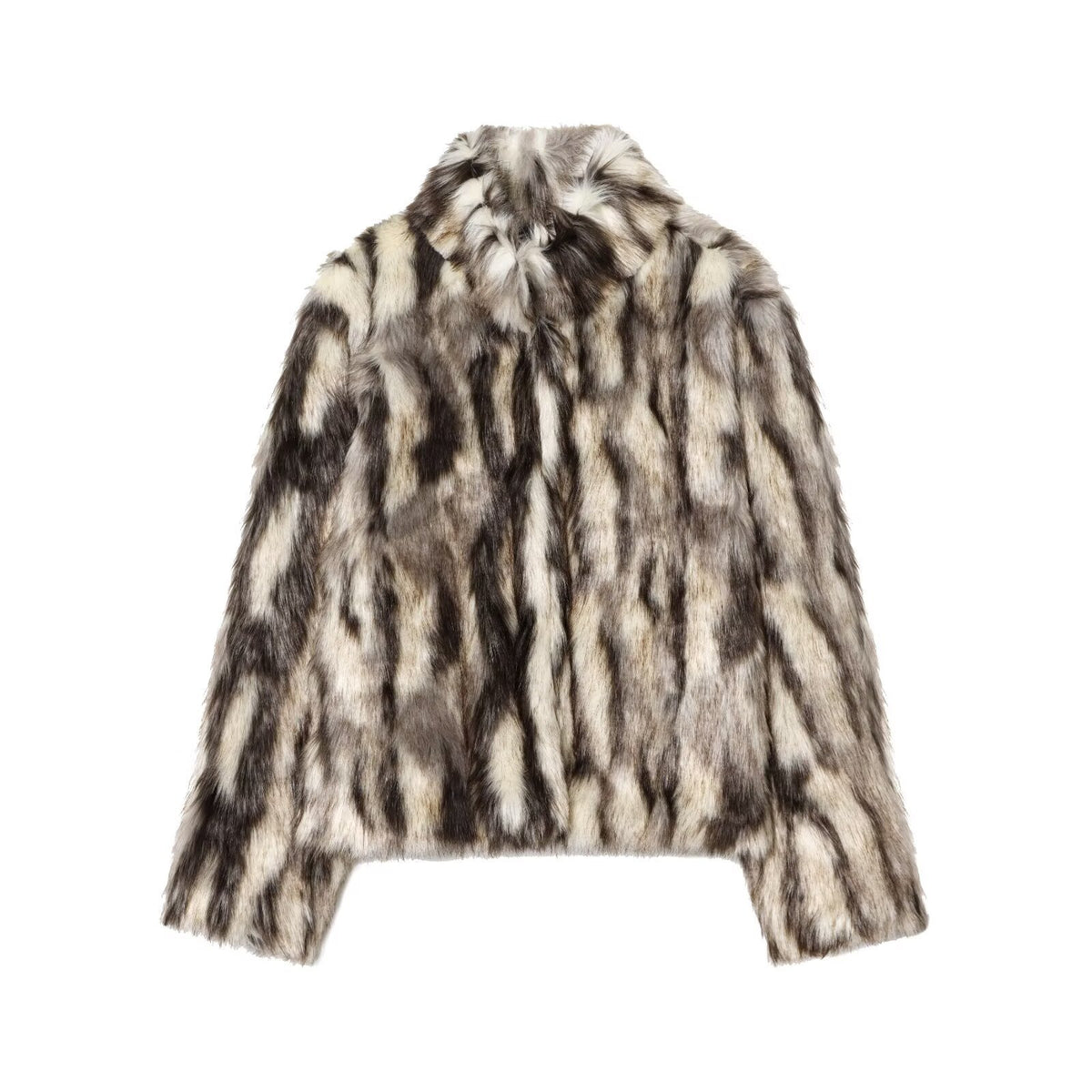 Cara | Zebra Print Cowl Neck Chiffon Crop Top