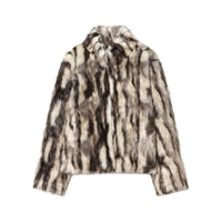 Cara | Zebra Print Cowl Neck Chiffon Crop Top