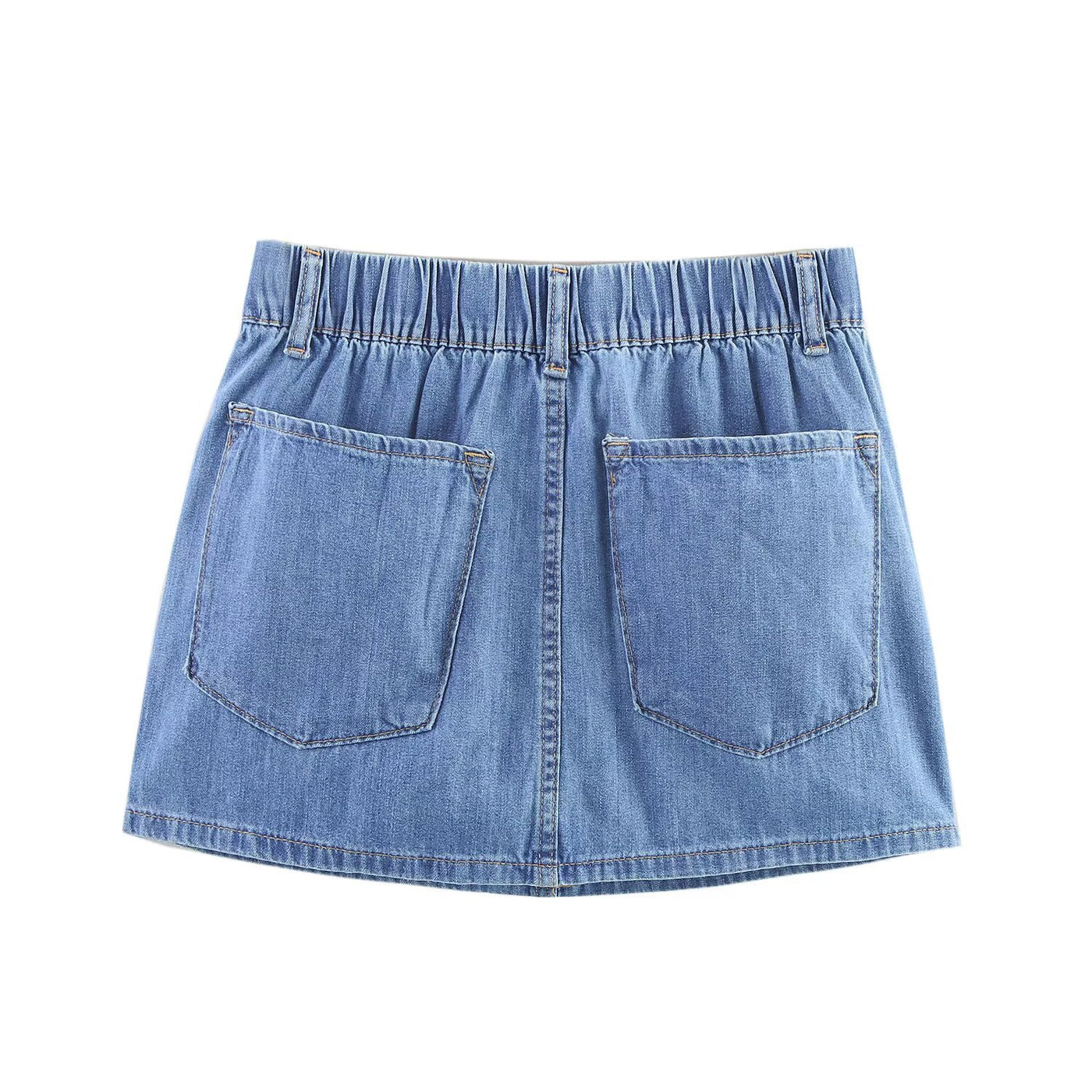 Emily | Drawstring Waist Denim Mini Skirt