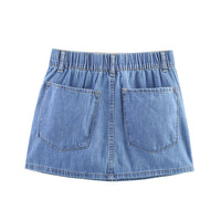 Emily | Drawstring Waist Denim Mini Skirt