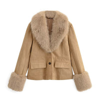 Primrose | Cropped Faux Suede Jacket