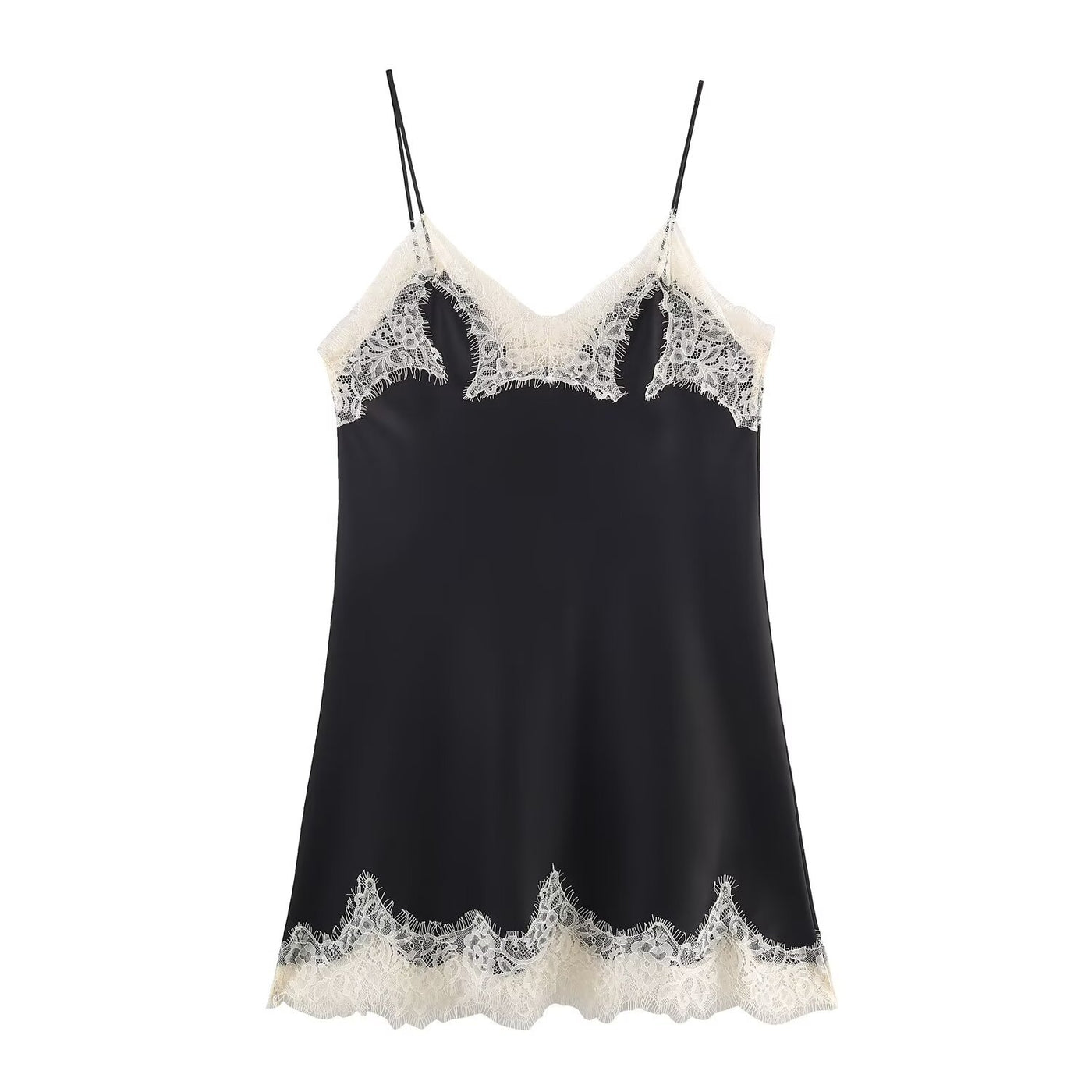 Anya | Scalloped Lace Trim Satin Camisole