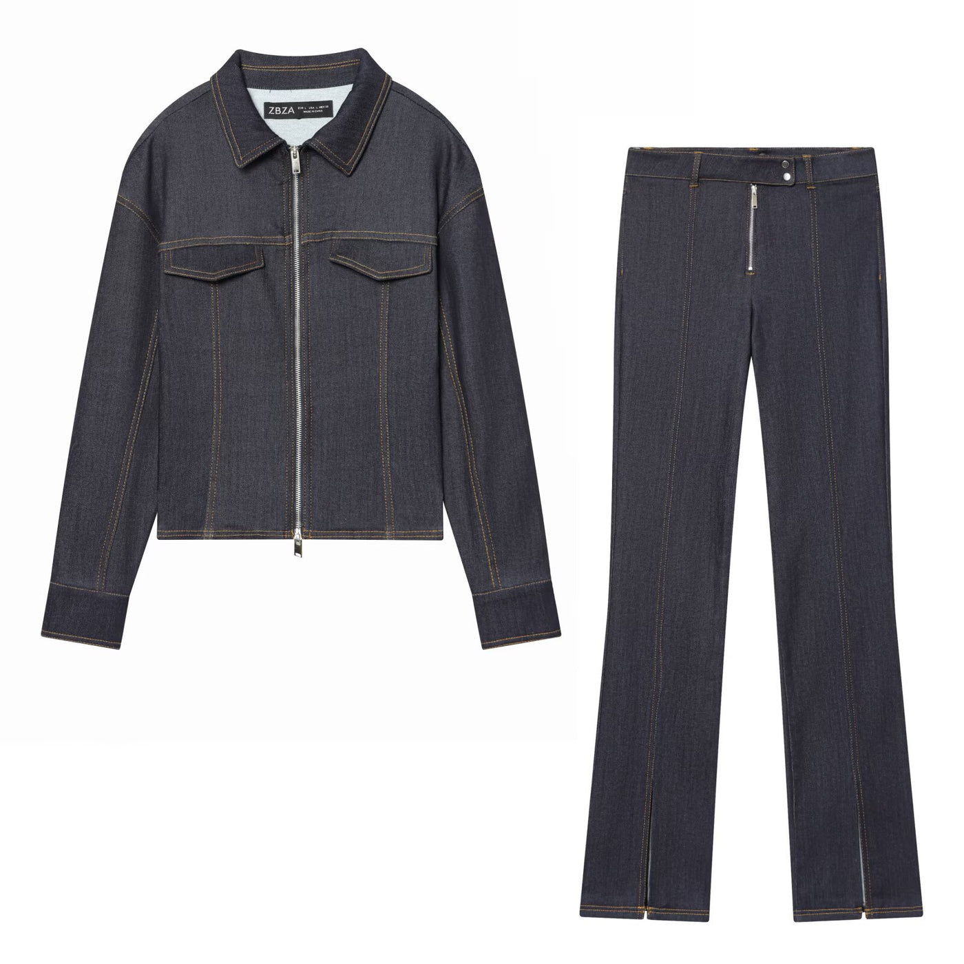 Violet | Dark Wash Denim Structured Co-ord Set