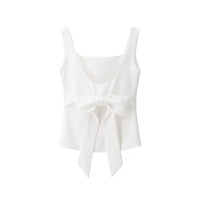 Cressida | Square Neck Bow Detail Fitted Top