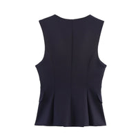 Lola | Sleeveless V-Neck Peplum Top