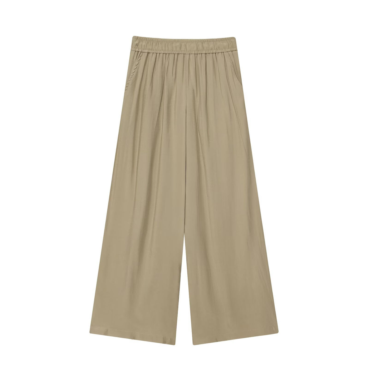 Rebecca | Elasticated Waist Relaxed Wide-Leg Linen Trousers in Cream