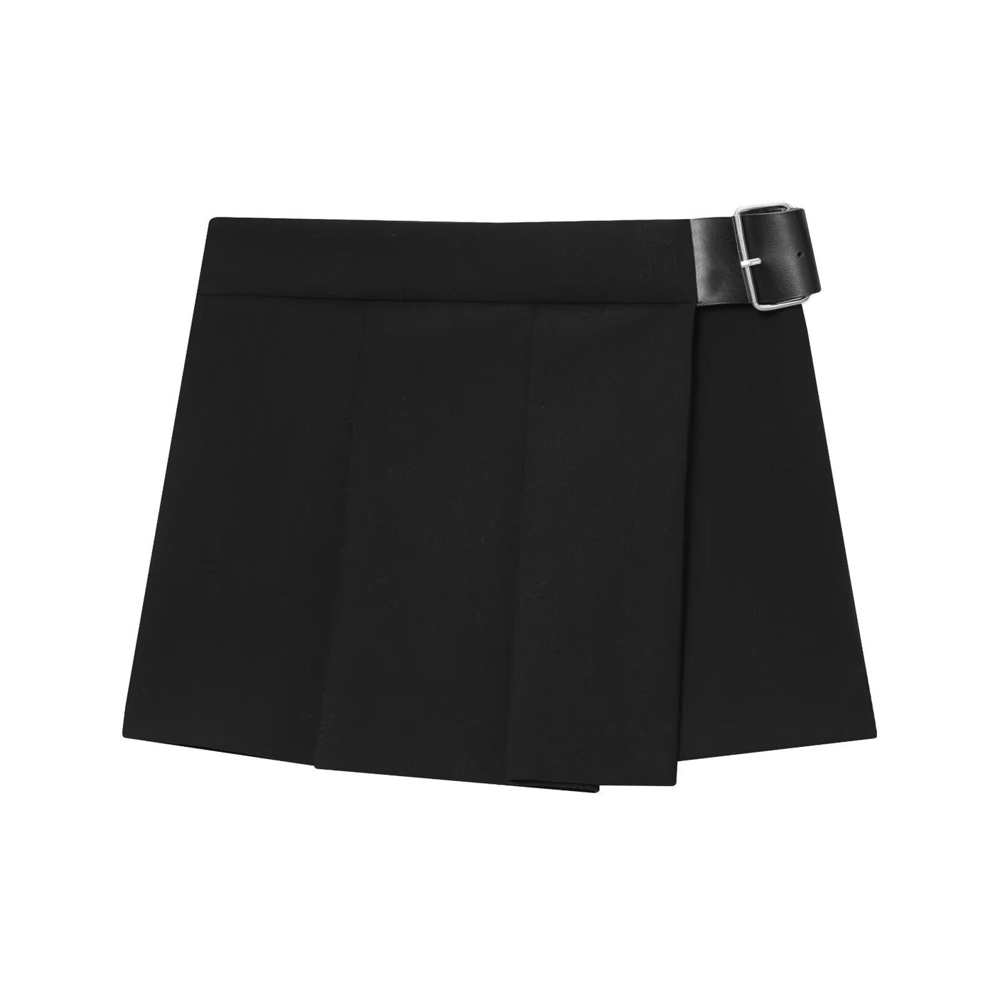 Maya | Pleated Side Buckle Mini Skirt
