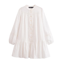 Lila | Lace Trim Long Sleeve Mini Dress