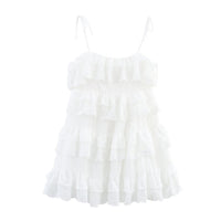 Allegra | Tiered Ruffle Broderie Trim Mini Dress