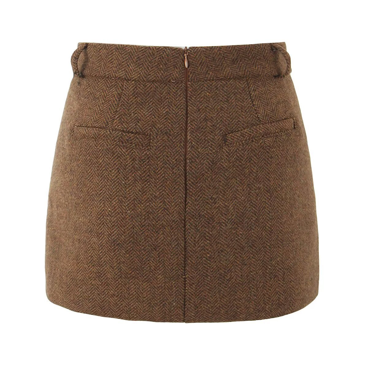 Cora | Herringbone Tailored Fitted Mini Skirt
