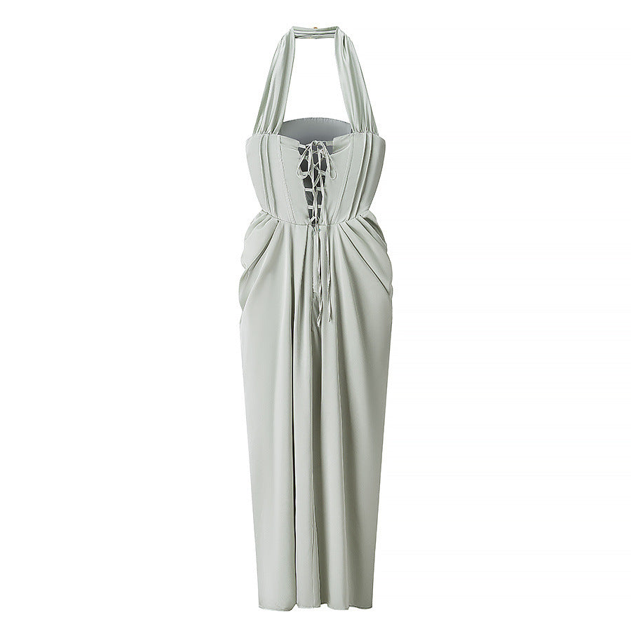 Jemima | Corset Halter Neck Maxi Dress