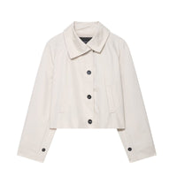 Lily | Cream Cropped Button-Front Jacket