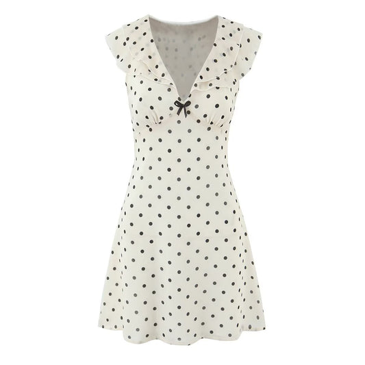 Greta | Summer Ruffle Polka Dot Mini Dress