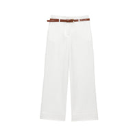 Phoebe | High-Waist Wide-Leg Tailored Trousers with Cuffed Hem