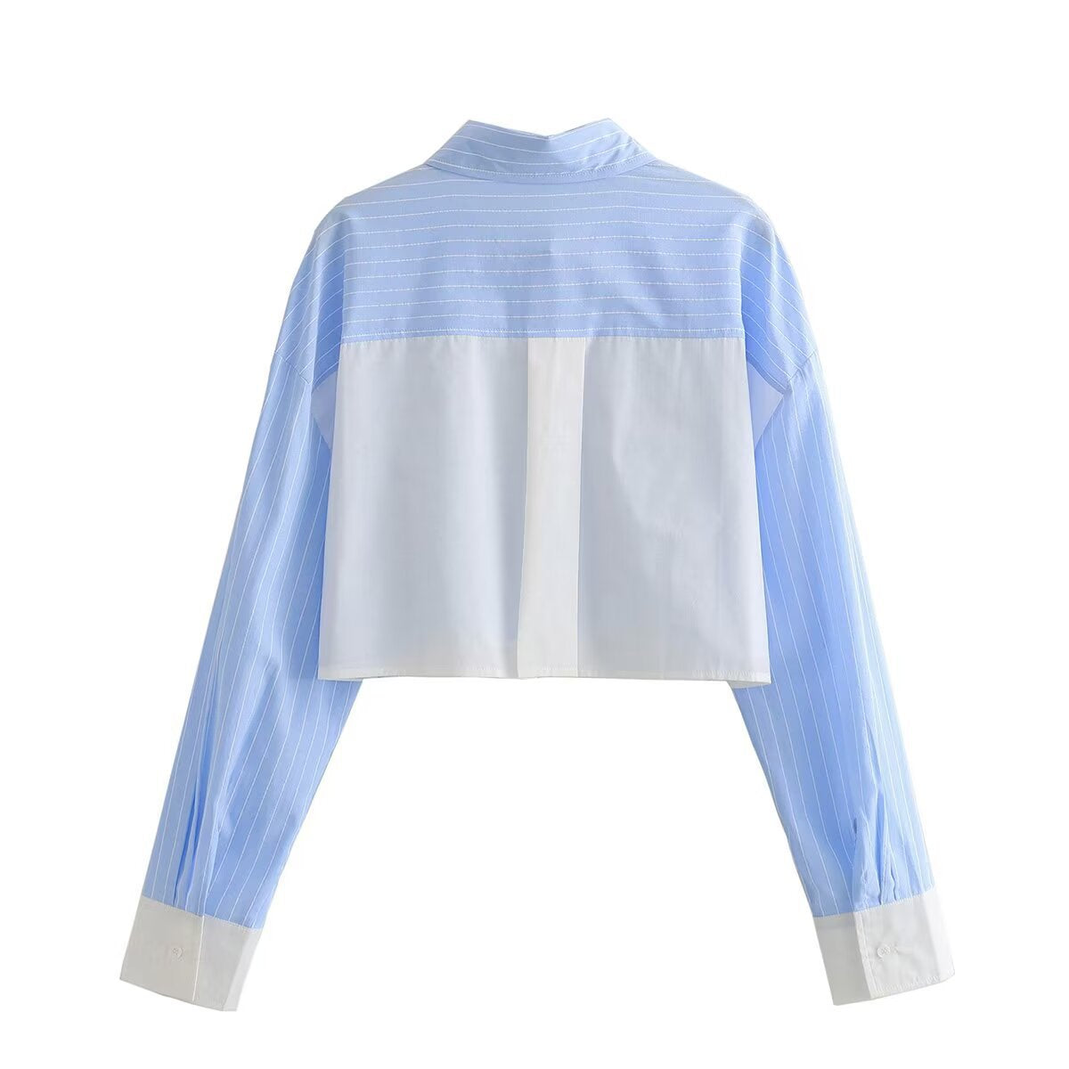 Eva | Striped Cotton Cropped Top Shorts Co-ord Set