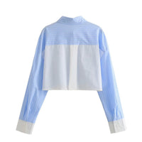 Eva | Striped Cotton Cropped Top Shorts Co-ord Set