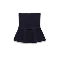 Adeline | Strapless Belted Peplum Jersey Top