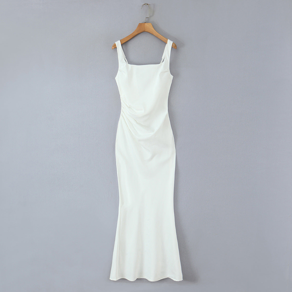 Liora | Cowl Neck Satin Maxi Slip Dress - White