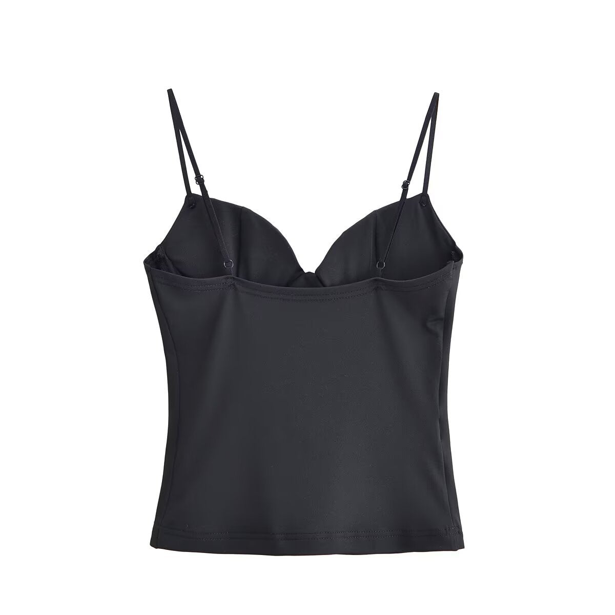 Greta | Elegant Corset Top Black Mesh Cami Fitted Bustier