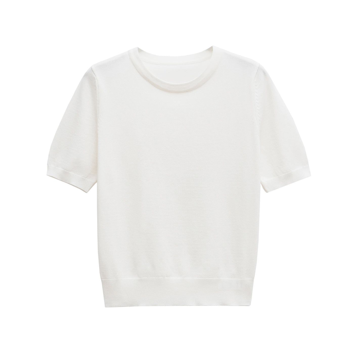 Tilly | Crew Neck Short Sleeve Ribbed Premium Knit Top