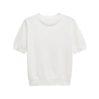 Tilly | Crew Neck Short Sleeve Ribbed Premium Knit Top