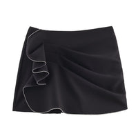 Effie | Ruffle Detail High-Waist Fitted Mini Skirt