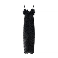 Natalia | Ruffled Bust Spaghetti Strap Full-Body Ruching Bodycon Maxi Dress