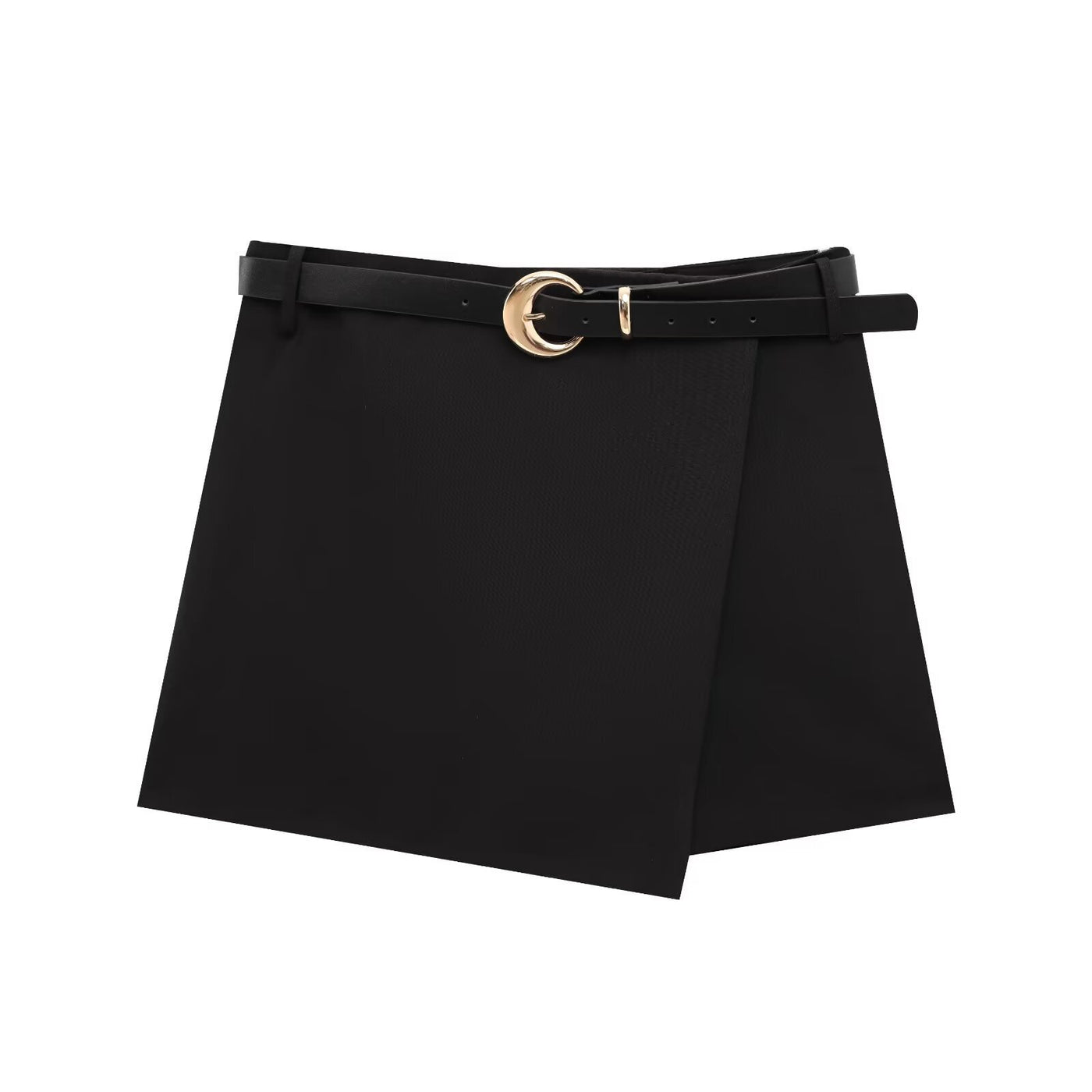 Orla | Wrap-Front Asymmetric Hem Belted Tailored Shorts