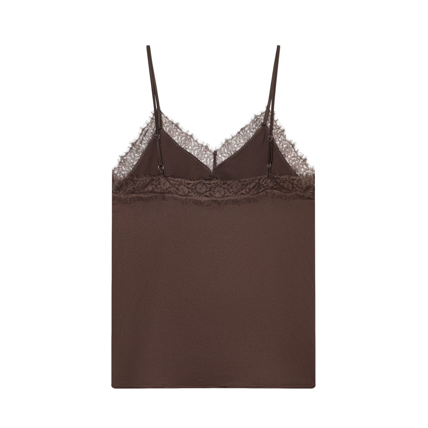 Esther | V-Neck Lace Trim Satin Camisole