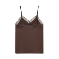Esther | V-Neck Lace Trim Satin Camisole