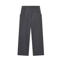 Lily | High-Waist Pressed Crease Tailored Straight-Leg Trousers in Grey