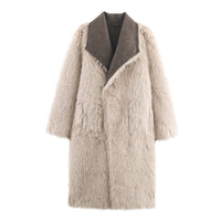 Evelyn | Faux Fur Longline Open-Front Cardigan