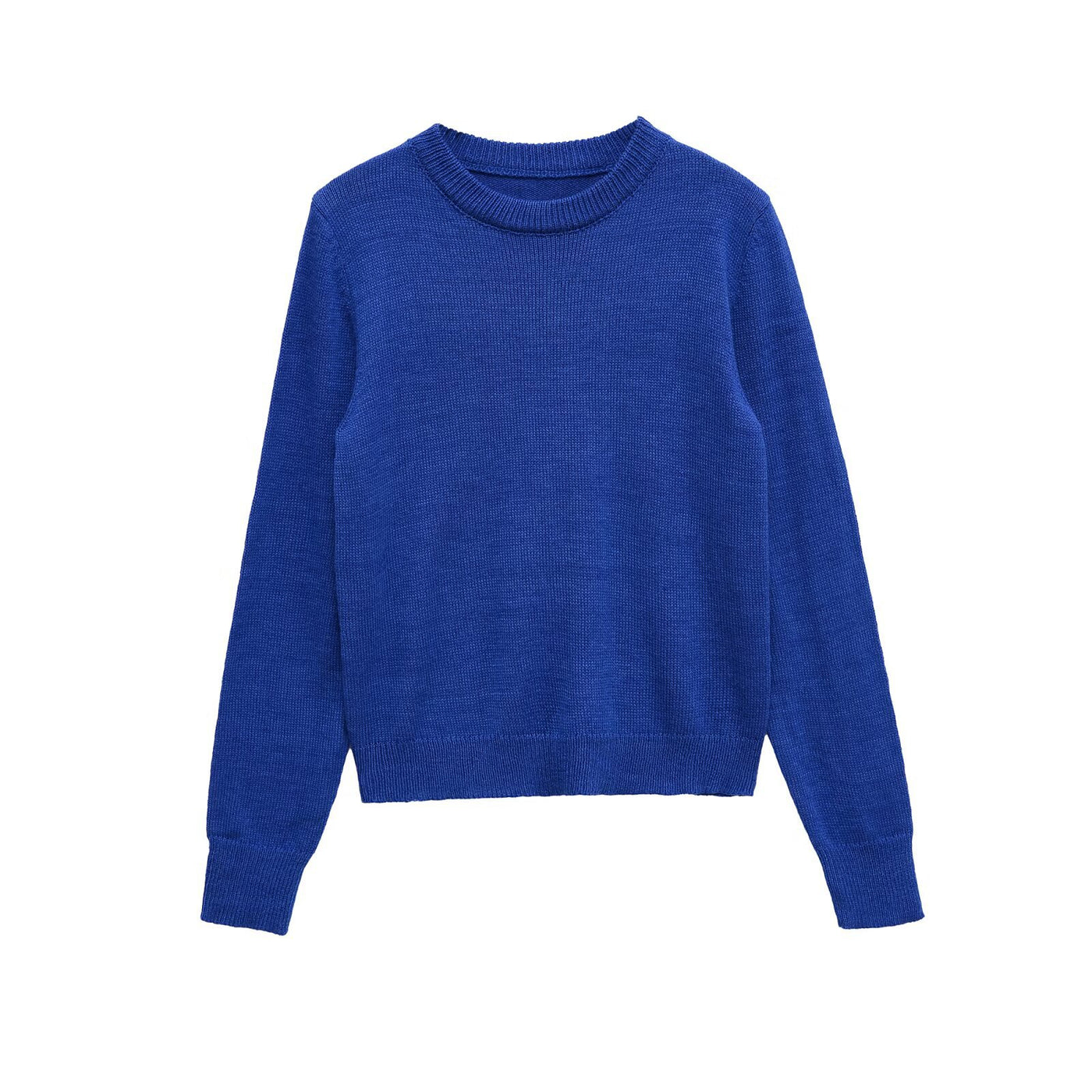 Esme | Crew Neck Ribbed Long Sleeve Relaxed Cropped Knit Top