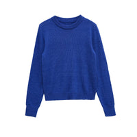 Esme | Crew Neck Ribbed Long Sleeve Relaxed Cropped Knit Top