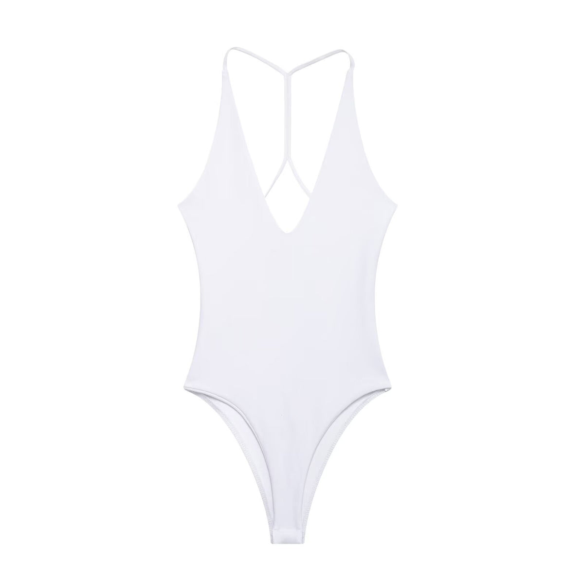 Wren | V-Neck Cross-Back Tank Top in White, Brown & Black