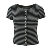 Sophie | Striped Knit Cropped Top Mini Skirt Co-ord Set