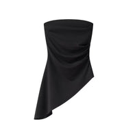 Bridget | Asymmetric Draped Strapless Bandeau Top