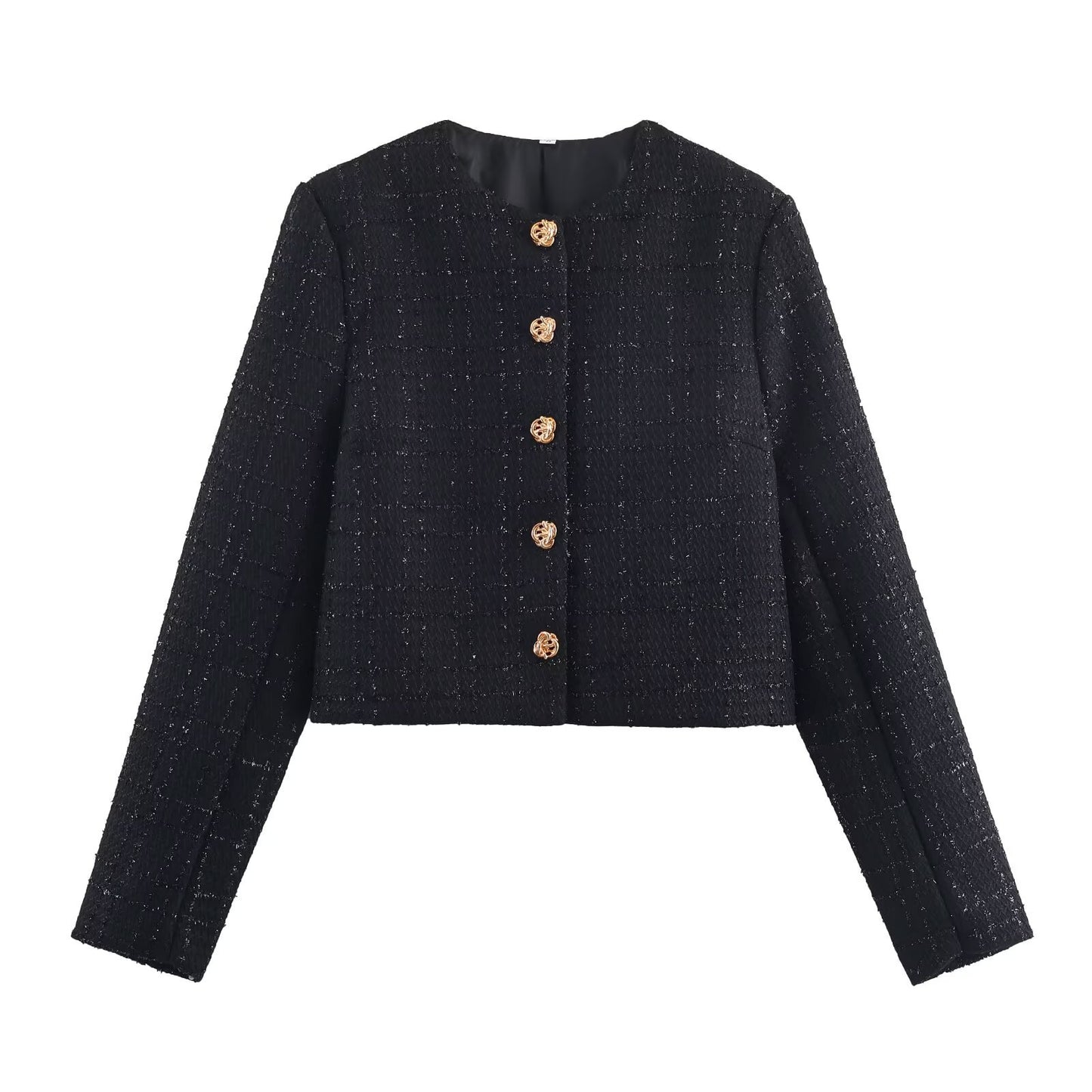 Audrey | Black Bouclé Gold Button Jacket Co-ord