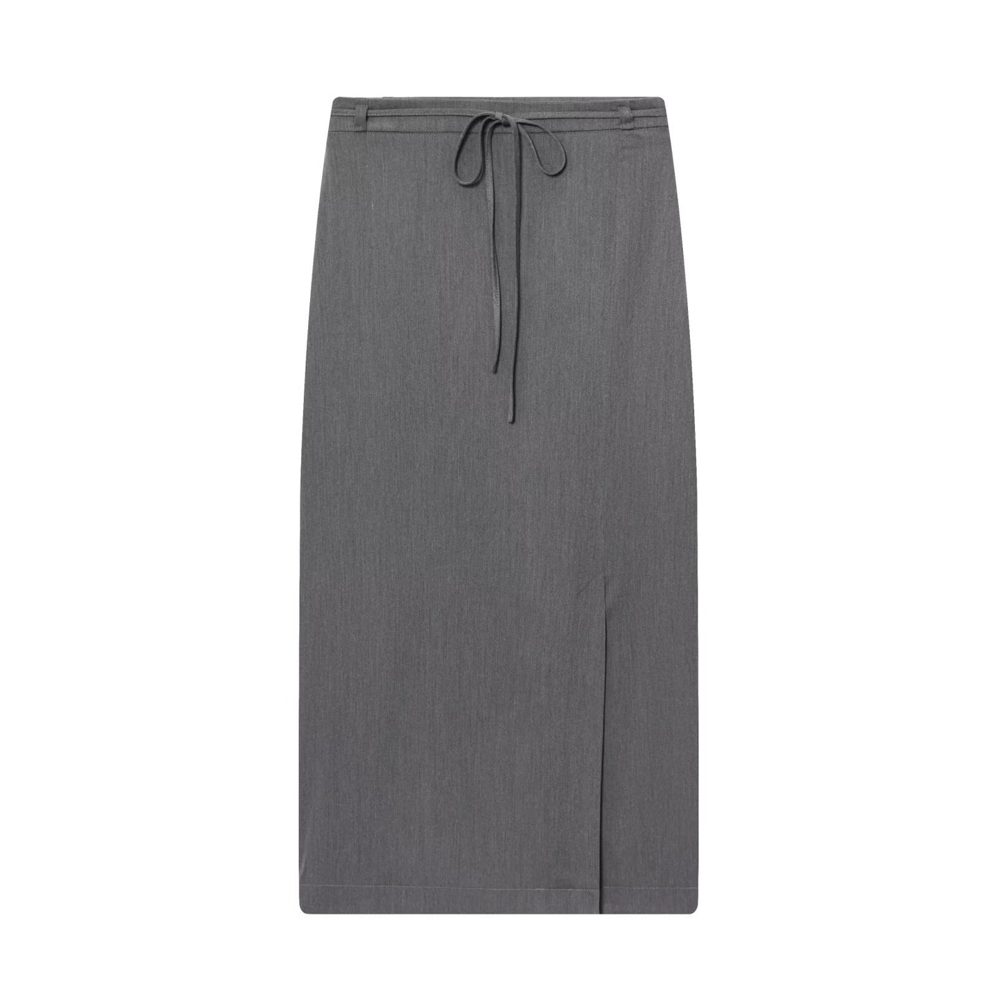 Nell | Midi Skirt Grey Drawstring Tailored Split
