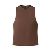 Romy | Faux Suede Structured Seam Tank Top