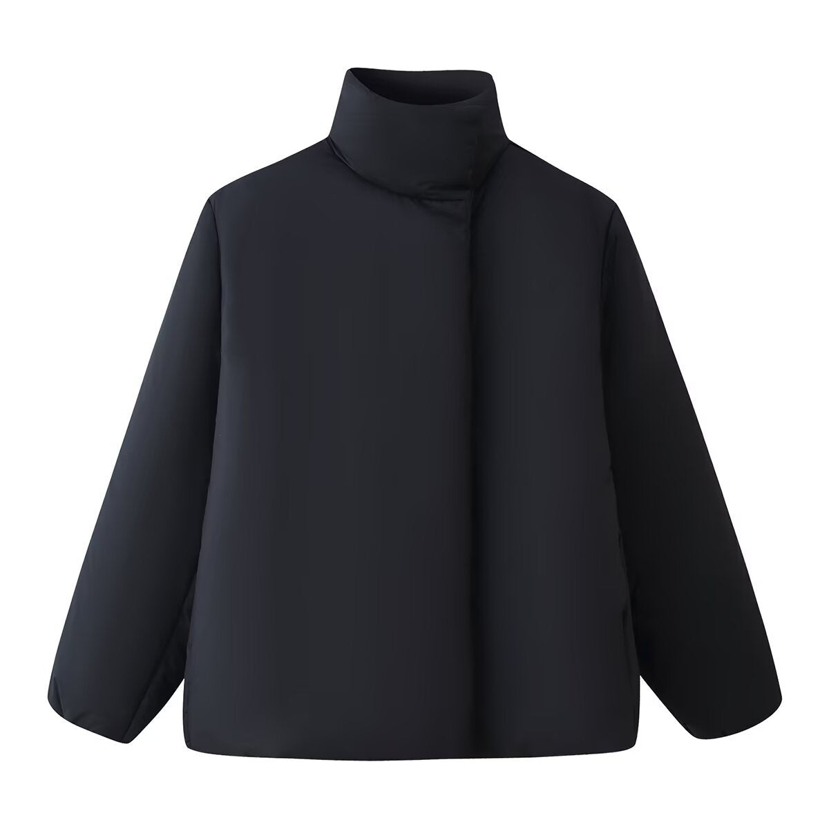 Maeve | Winter Puffer Jacket Black Oversized High Neck Quilted