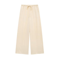 Jemima | Elasticated Drawstring Pocket Wide-Leg Linen Trousers