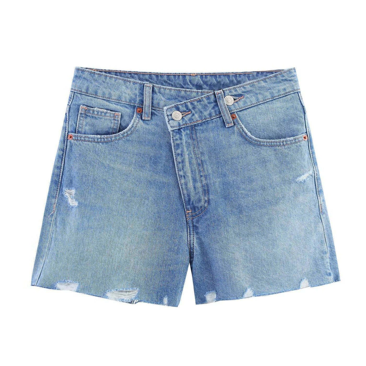 Marnie | Crossover High-Waist Denim Shorts