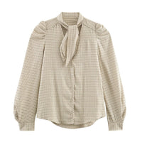 Ailsa | Puff Sleeve Check Blouse