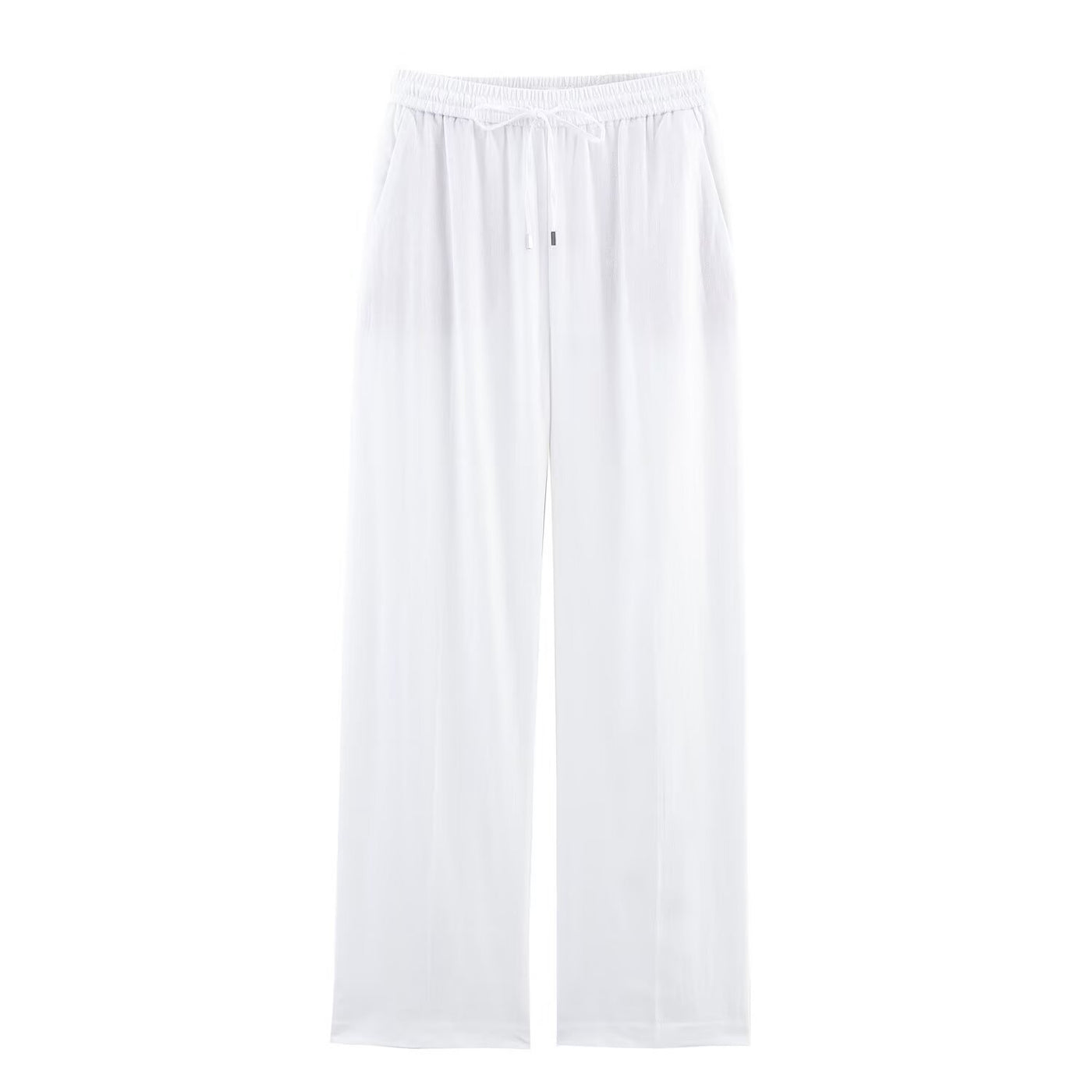 Millie | Drawstring Wide-Leg Linen Trousers with Slip Pockets