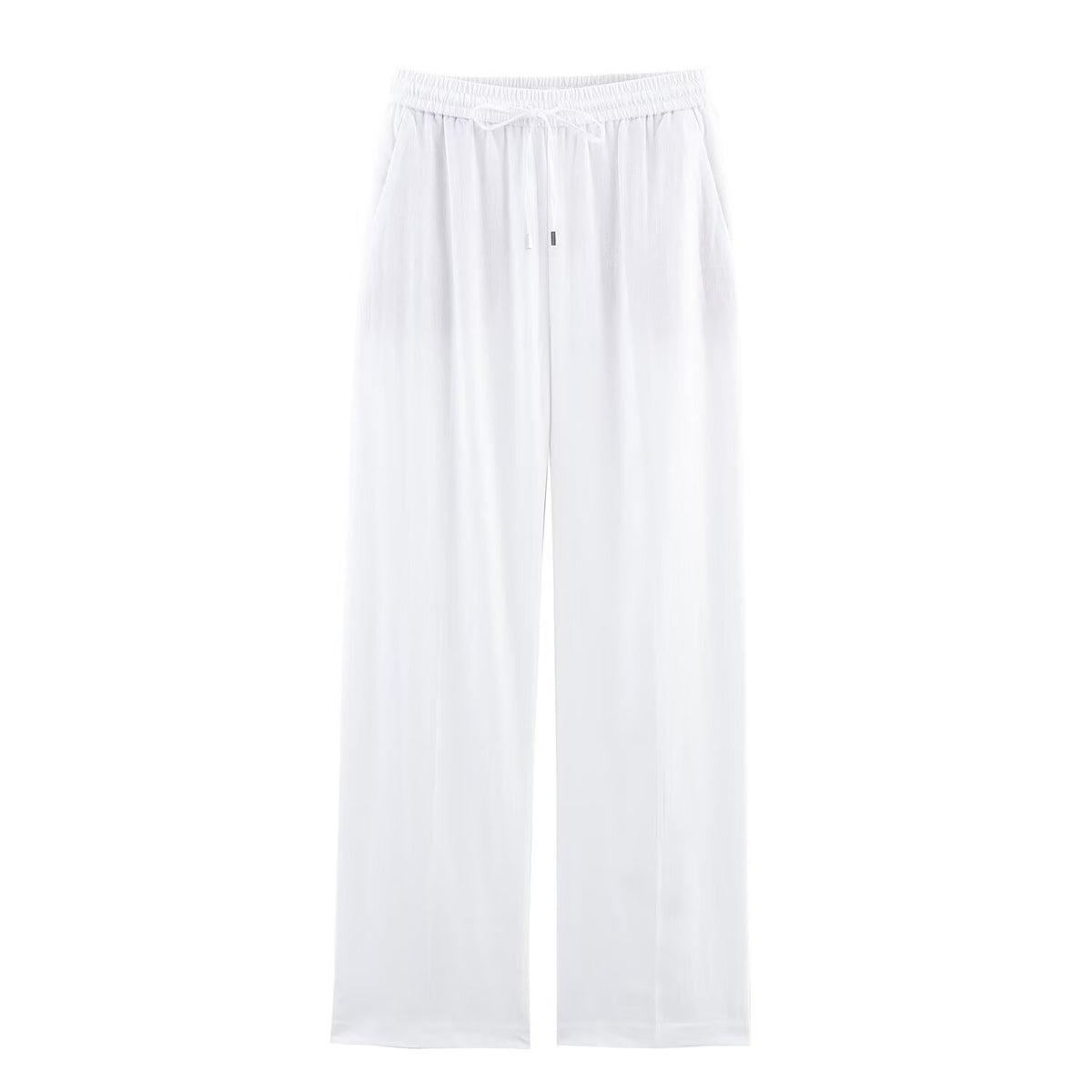 Millie | Drawstring Wide-Leg Linen Trousers with Slip Pockets