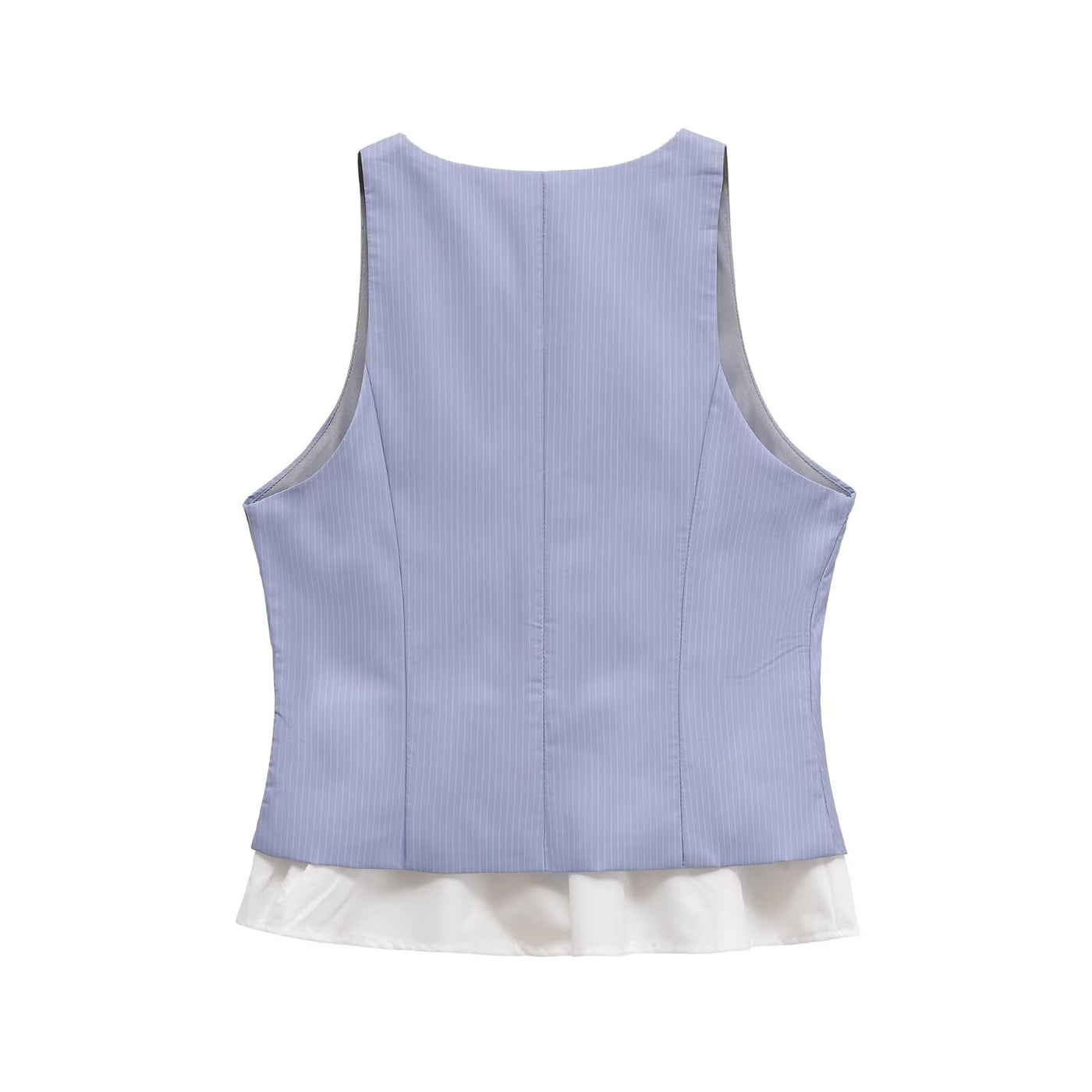 Emmeline | Pinstripe Button-Front Cropped Waistcoat